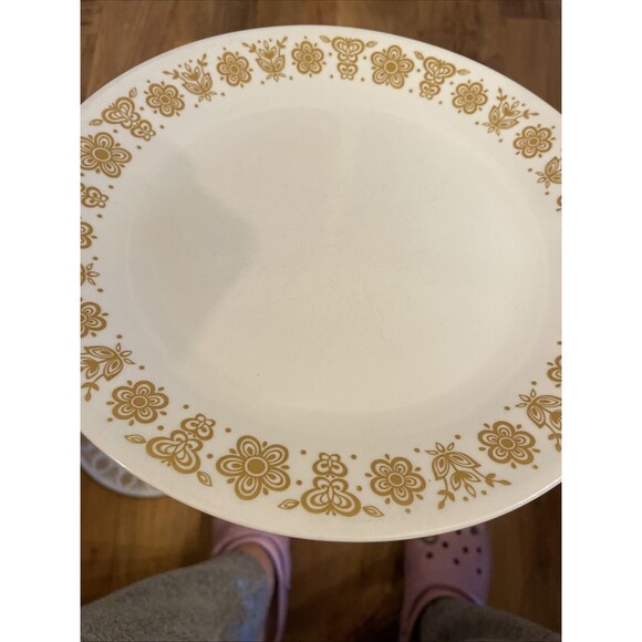 Vintage Corelle BUTTERFLY Gold 12 Dinner Plates 10 1/4" Harvest Gold - Picture 3 of 4